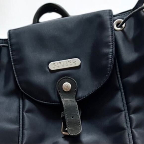 KIPLING Y2K Backpack Sling Bag VINTAGE Navy Blue Nylon Suede FAST SHIP 3270-5 main image 14